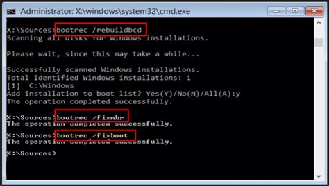My windows installation is not identified in bootrec /fixboot.